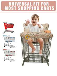 Shopping Cart Cover For Baby 2 In 1 High Chair Covers For Restaurant Comfortable Grocery Cart Seat Covers For Infant, Toddler Universal Suitable For Most Shopping Carts Machine Washable