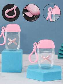 粉色透明空瓶洗手液配粉色丝带蝴蝶结，30ml，旅行装，支架挂钩钥匙扣，粉色翻盖，盖子可重复使用，便携式空瓶可重新填充，化妆品容器，适用于液体乳液，旅行必需品，宿舍必需品，适合女性，妈妈，老师，朋友，学生，返校和老师，情人节礼物，母亲节礼物，1盎司（约28.3克） - 彩色 - 查看 8