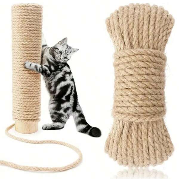 Hemp Rope For Cat Scratchers - Durable, Natural Sisal - Ideal DIY Craft & Pet Toy Accessory,Durable Natural Rope For DIY Cat Scratching Post - Length Is 393 Inches,