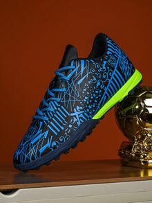 Professional Unisex Low-Top Football/Soccer Shoes, PU Leather Upper With Stripe Design, Suitable For Match & Training, All-Season Wear, Sports Style, Durable Structure, Designed For Competitive Players