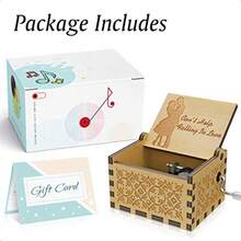 Can't Help Wood Music Box HandOperated Antique Engraved Cute Musical Boxes Gift For Love One Boyfriend Girlfriend Husband Wife Birthday Wedding Day Christmas Day Present - Không thể giúp2 - Xem 6