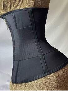 1pc Women's Fitness Shapewear, Black Waist Trainer Belt, Waist & Hip Trainer Compression Band, Slimming Body Shaper Waist Cincher, Minimalist Colombian Waist Belt With Mesh, New Upgraded Version With Zipper, Buttons And Elastic Bands, Suitable For Multiple Occasions