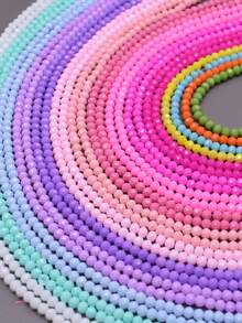Bộ 10 hạt cườm thủy tinh tròn màu hồng hoa hồng 4mm, thích hợp để làm trang sức hoặc phụ kiện DIY. - Nhiều màu mờ - Xem 4