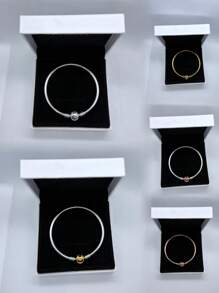 2 pièces Bracelet pendentif à tête ronde en bouton de mode pour femmes, os de serpent, convient pour un assortiment quotidien, cadeau de vacances parfait pour les femmes