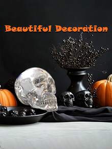 1 pieza/Set de 3 moldes de decoración de calavera de Halloween, Juego de moldes de calavera 3D grande + mediano + pequeño, Molde de silicona transparente flexible de calavera, Molde de silicona para hacer velas, Suministros de manualidades DIY punk, Adecuado para Halloween, decoración del hogar, DIY - Multicolor - Ver 9