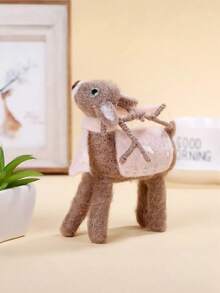 1 件可爱毛毡鹿饰品，治愈圣诞鹿桌面装饰 - 适用于书架、客厅、办公室柜台、入口和节日家居装饰 - 彩色 - 查看 5