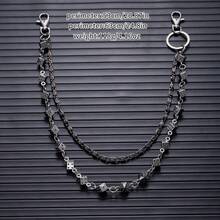 1PC, Fashionable Punk Double-Layer Chain Dice Waist Chain, And Individual Hip-Hop Jeans Chain, Versatile Accessories, Simple Body Chain, Sexy Bikini Chain Waist Chain Belt, Fashionable Jewelry Waist Chain Belt Accessories Autumn-Winter Accessories Halloween Costume,Suitable For Teens, Youth,Men,Casual, Outdoor, Athletic, Vacation, Graduation Gifts, Birthday, Daily Wear - Multicolor - View 4