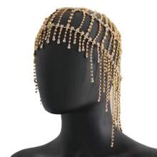 Nuevo accesorio para el cabello con borlas y rhinestones brillantes para mujer, diadema con rhinestones de moda, accesorios para el cabello para actuaciones en el escenario