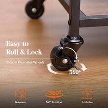 Drink Trolley 3 Tier Bar Cart With Lockable Wheels 12 Wine Rack And 3 Rows Glass Holders Kitchen Serving Cocktail Alcohol Trolley For Dining Livingroom 80.2 X 33.2 X 86 Cm Rustic Brown - RusticBrown - View 7