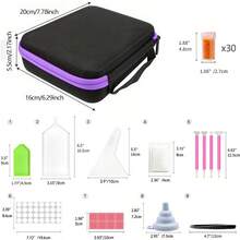 30/60/120/240 Slots,Diamond Painting Storage Case, Upgraded Canvas Organizer With Accessories Shockproof Bead & Art Supply Holder, Portable Jewelry Container With Tools, Multifunctional Craft & Sewing Supplies Kit, Plastic Material - Multicolor - View 2