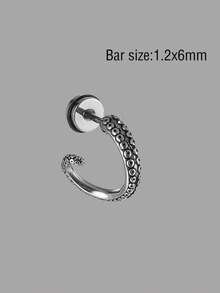 1 件個性化不銹鋼爪吊墜耳環男士復古耳環配件黑色和銀色穿孔 - 黑色 - 查看 11