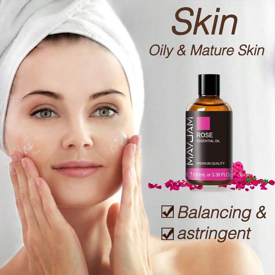 1瓶100毫升/3.38液盎司精油，MAYJAM高级精油，适用于护肤、香薰机、加湿器、按摩、DIY蜡烛、芳香疗法按摩浴，薰衣草、香草、茉莉、尤加利、薄荷、肉桂、松针精油 - scent - 查看 1