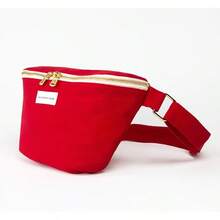 Bolsa de Cinturón Cruzada con Estampado de Leopardo en Lona de Algodón – Ligera, Cómoda y Elegante Bolsa de Viaje Diseño  y Uso Diario – Riñonera con Doble Cremallera para Hombres y Mujeres - Nómada Rojo - Ver 7