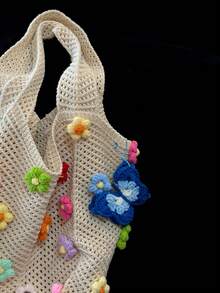 5/10PCS Crochet Butterfly Keychain – Women's Bag Charm, Stylish Handbag Accessory, Purely Handmade Bag Pendant, Backpack Decoration, Concert Support Trinket, A Lovely Gift For Girls And Mothers (Approximately 3.94 Inches)