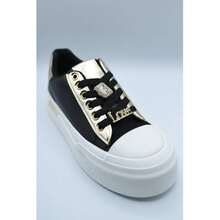 Lace Up Love Platform Trainers I38525  Platform Lace-Up Low Heel Ankle Length Regular Fit - Black - View 7