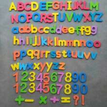 24 piezas/26 piezas Letras inglesas magnéticas Pegatina magnética para refrigerador Pegatina magnética digital para refrigerador Kit de pegatinas de rompecabezas para refrigerador DIY Pegatina de refrigerador de EVA