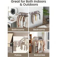 Wall Mounted Clothes Airer Retractable Foldaway Laundry Clothes Drying Rack 30kg Capacity With 5 Rods For Indoor Outdoor Saving Space - 80 cm x 40 cm x 10cm - View 6