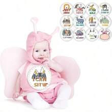 12 Pieces Baby Growth Souvenir Stickers, Monthly Milestone Stickers To Commemorate Baby's Growth