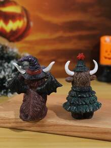 1pc Cute Adorable Devil Christmas Ornament, Home Decor Gift For Christmas Holiday Atmosphere, Resin Figurine Halloween Decor Room Decor Halloween