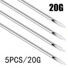 316 Stainless Steel Needles - 12G, 13G, 14G, 16G, 18G, 20G, Suitable For Ear Cartilage, Ear Lobe, Helix, Conch, Nose, Tongue, Eyebrow, Lip Piercing Tools - Silver - View 23