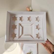 8+1 便当盒和纸杯蛋糕盒，8 个纸杯蛋糕凹槽和 4-5 英寸蛋糕槽 - 白色 - 查看 7