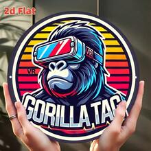 2D Flat, 2D Flat "Gorilla Tag Game Icon" Aluminum Wall Art - Round Metal Sign, Suitable For Home, Kitchen, Dining Room, Bedroom, Garden, Bathroom, Garage, Hotel, Office Decor - Easy To Hang, Perfect Room Decoration/Jungle Wisdom Challenge | Animal Theme Board Game Design | Wildlife Themed APP Button | Zoo Guide System | Adventure Game Achievement Badge, 2D Flat, Perfect For Room Decor Christmas Decorations Home Christmas Gifts Christmas Decor