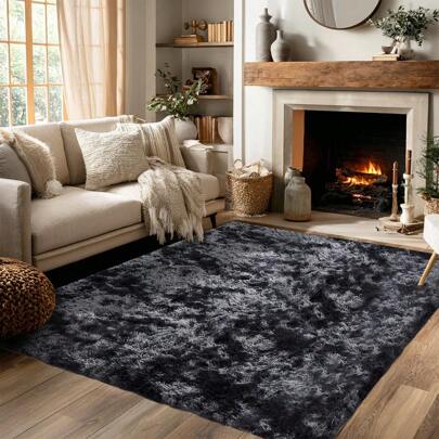 Grauer teppich wohnzimmer, superweicher und flauschiger moderner teppich schlafzimmer, ochfloriger Wohnzimmerteppich, großer Teppich zur deko wohnzimmer, plüschiger Innenteppich für die moderne Wohnraumdekoration.