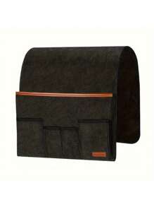 1 pieza Bolsa colgante de fieltro para mesita de noche, organizador colgante para el borde de la cama del dormitorio, diseño multifuncional que ahorra espacio para organizador de almacenamiento de mujer, artículos esenciales de viaje, regreso a la escuela, almacenamiento de dormitorio, decoración de otoño