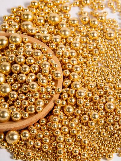 85g/3oz Glänzend goldene Perlenstreuseln, für Hochzeit Geburtstag Party weiße Perlenball Kuchen, Süßigkeiten, Schokolade, Kekse DIY Dekorationszubehör