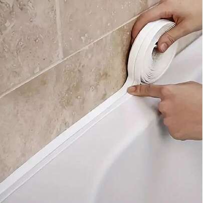 1 Cuộn Băng dính dán tường chống nấm mốc bằng PVC dài 3,2m, Băng dính trang trí màu trắng/hồng/xám/nâu, Băng dính chống trượt, Thích hợp cho phòng tắm và nhà bếp