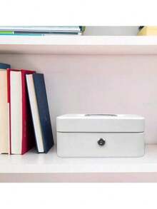 MOLOLAN Caja Registradora, Caja para Dinero de Negocio con Llaves(20x 16 x 9 Cm/7.9*6.3*3.5in), Caja fuerte de dinero de gran tamaño con bandeja, 2 llaves, cajón y cerradura, caja de segurida para oficina y negocios, caja de ahorro, material de metal,, Caja Registradora, Caja de Efectivo Portable para Guardar, caja con cerradura,Caja Registradora, Caja para Dinero de Negocio con Llaves,Caja Registradora de Segurida con,Caja Fuerte para Dinero Metálica con Cerradura y  Llaves ,Caja Dinero Fuerte Segurida,cash Box Metálica Mate Mediana,cajón y cerradura, caja de segurida para oficina y negocios, caja de ahorro, material de metal, caja con cerradura, regalo de regreso a la escuela,  Caja de Efectivo Portable para Guardar Joyas, Relojes, Billetes, Monedas - Blanco - Ver 7