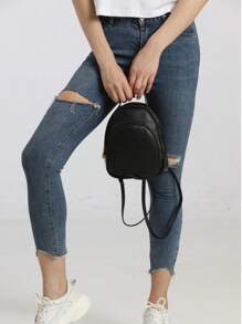 Mochila pequeña negra elegante - Perfecta para uso diario