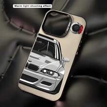 CarIMD Colorful Silver Half-Face Racing Print Style Shockproof Phone Protective Case Compatible With IPhone 11 12 13 14 15 16 Pro Max Series, 7 8 Plus Xr X Xs Max Xs