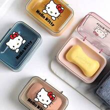 Sanrio 1pc Sanrio Hello Kitty Cartoon Soap Dish With Lid – Cute Home & Bathroom Decor For Fall And Back-To-School Season