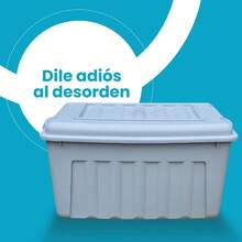 Caja Organizadora de Plástico 53 Litros Con Tapa Estilo Ferretera Herramientas Orden - Gris - Ver 4