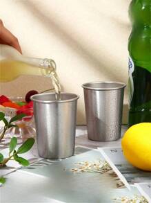 2/4/5/6/8/10/12/15/20/22/25pcs 304 Stainless Steel Pint Cups - 8.79oz/10.15oz Multipurpose Metal Drinking Glasses, Unbreakable, Stackable, Hand Wash Only, Material For Home & Travel Use