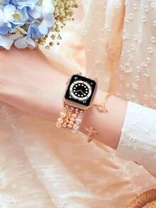 1pc Cute Pendant, Bead Boho Bracelets Compatible With Apple Watch Series 8/7/SE/6/5/4/3/2/1/SE Bands 38mm 40mm 41mm 42mm 44mm 45mm, Rose Gold, 38mm/40mm/41mm - Love Rose Gold - View 6