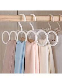 1/5/10PCS 5-Hole Plastic Scarf, Tie Hanger, Anti Slip Underwear Hanger, Durable Sock Hanger - Multicolor - View 1