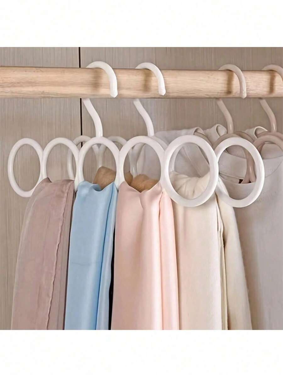 1/5/10PCS 5-Hole Plastic Scarf, Tie Hanger, Anti Slip Underwear Hanger, Durable Sock Hanger - Multicolor - View 1
