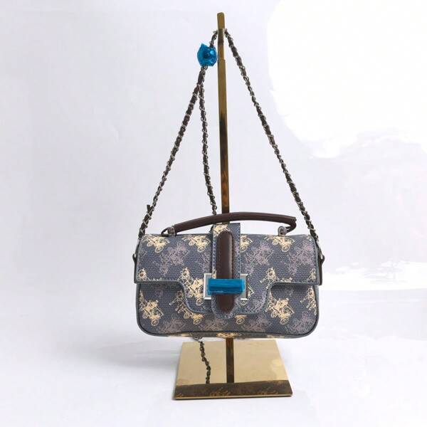 Modische Retro-Kettenschultertasche, neu eingetroffene kleine quadratische Tasche, hochwertige Pendler-Handtasche & Umhängetasche für Frauen