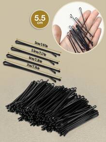 50/100Pcs Black Metal 2/2.36/2.17/2.75inch Solid Casual Bobby Pin For Women And Girls,Hair Clips For All Hair Types,Suitable For Daily Use And Hair Styling, Hair Accessories - Black - View 3