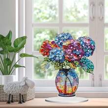 2D DIY Diamond Painting Kit - Acrylic Multicolor Vase Decor, Artistic & Asymmetrical Shaped Diamonds, Suitable For Office Desk Decoration And Surprise Gift - Multicolor - View 4