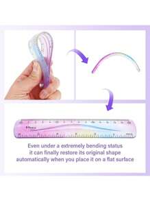 1 pezzo Righello flessibile, 15cm/20cm/30cm Righello in plastica infrangibile, bordo diritto, righello morbido e pieghevole per scuola, ufficio, bambini e adulti (6 pollici/8 pollici/12 pollici)