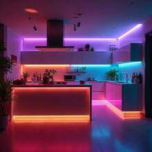 1 件 RGB LED 灯带，带遥控器，变色 LED 灯带，带适配器，适用于卧室、房间、厨房、酒吧、婚礼派对装饰、节日礼物和万圣节装饰 - RGB - 查看 11