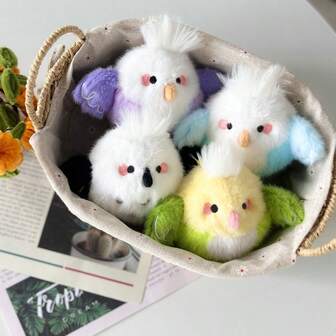 1 pièce Mignon Dessin Animé Lait Boule Oiseau Poupée en Peluche, Pendentif Oiseau Sac Charm, Porte-clés, Décoration de Voiture, Cadeau pour Filles, Enfants, Anniversaire, Accessoire de Sac à Dos