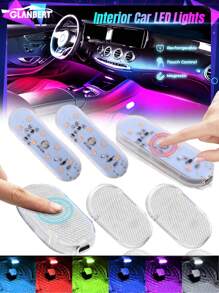GLANBERT 1/2Pcs Car LED Touch Light High Brightness Interior Lighting Ambient Light Ceiling Reading Lamp Wireless USB Charging Trunk Lamp - Multicolor - View 2