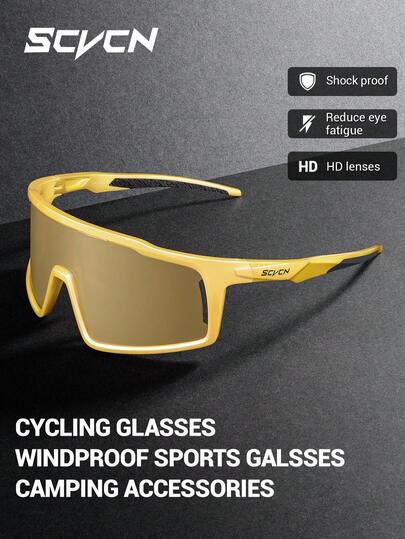  SCVCN Cycling Glasses Men Women Outdoor Sports Hiking Bicycle Racing Equipment Golf Baseball Driving Windproof Road Bike Cycling With Glasses Case Glasses Cloth Glasses Bag Myopia Frame