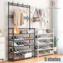 MOCA MONICA Moca Monica 5 niveles Zapatero para armario,organizador de zapatos con sombrero, perchero, estante de entrada para almacenamiento - Multicolor - Ver 1