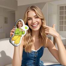 Almohadas personalizadas con fotos, ropa verde y pantalones amarillos, personalizadas con imágenes, decoraciones de sofá y cama para todas las estaciones son novedosas, almohadas, decoraciones, unisex, divertidas, adecuadas para el Día del Padre, Día de la Madre, Halloween, Navidad, Nochebuena, San Valentín, cumpleaños, aniversarios personalizados, Acción de Gracias, Pascua, Día de los Inocentes, Carnaval