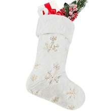 1pc Snowflake Christmas Sock, Silver & Gold Snowflake Gift Sock, Gift Bag Party, Christmas Decoration, Scene Arrangement, Atmosphere Decor, Christmas Party Decoration - Multicolor - View 7
